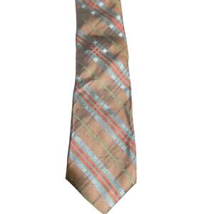 Vintage Oleg Cassini Men's Brown & Blue Stripe Necktie